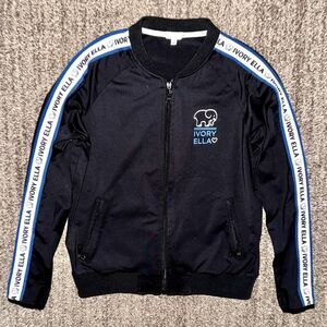 Ivory Ella Women's Black/Blue Tapered Full Zip Track Jacket Size Medium